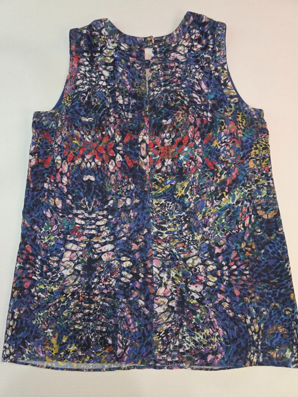 New Cabi Sophistication Sleeveless Blouse Stained Glass Blouse Floral Medium #30 - Picture 6 of 7
